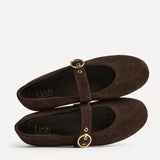 Nova Wide Fit Brown Mary Jane Flats