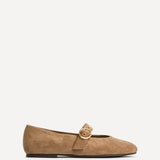 Nova Wide Fit Taupe Mary Jane Flats