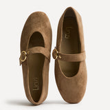 Nova Wide Fit Taupe Mary Jane Flats