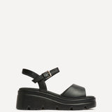 Nyla Black Platform Cleated Sandals