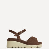 Nyla Brown Platform Cleated Sandals
