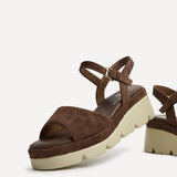 Nyla Brown Platform Cleated Sandals