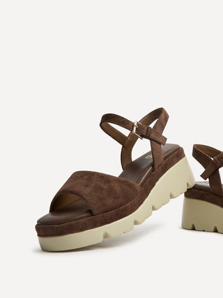 Nyla Brown Platform Cleated Sandals