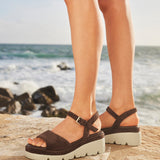 Nyla Brown Platform Cleated Sandals