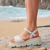 Nyla Nude Platform Cleated Sandals