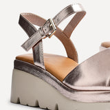 Nyla Rose Gold Platform Cleated Sandals