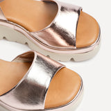Nyla Rose Gold Platform Cleated Sandals