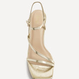 Nicole Gold Strappy Heels