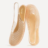 Oceana Nude Glitter Jelly Sling Back Sandals