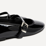 Odette Black Faux Patent Mary Jane Pumps