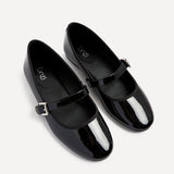 Odette Black Faux Patent Mary Jane Pumps