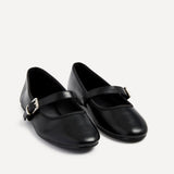 Odette Black Faux Leather Mary Jane Pumps