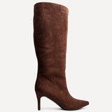 Onyx Brown Faux Suede Long Heeled Boots