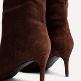 Onyx Brown Faux Suede Long Heeled Boots