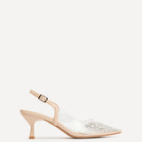 Opal Nude Perspex Embellished Court Heels