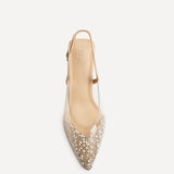 Opal Nude Perspex Embellished Court Heels