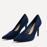 Opera Navy Faux Suede Court Heels