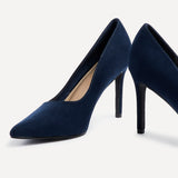 Opera Navy Faux Suede Court Heels