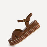 Orelle Brown Flatform Sandals
