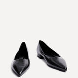 Orian Black Faux Leather Ballet Flats