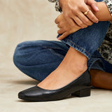 Origin Black Low Block Court Heels