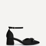 Orla Black Scuba Bow Detail Court Heels