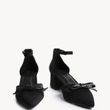 Orla Black Scuba Bow Detail Court Heels