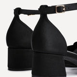 Orla Black Scuba Bow Detail Court Heels