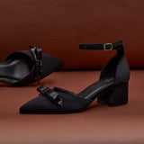 Orla Black Scuba Bow Detail Court Heels