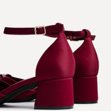 Orla Burgundy Scuba Bow Detail Court Heels