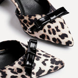 Orla Leopard Scuba Bow Detail Court Heels