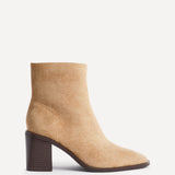 Orlando Beige Block Heeled Ankle Boots