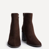 Orlando Brown Block Heeled Ankle Boots