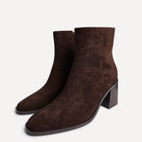 Orlando Brown Block Heeled Ankle Boots