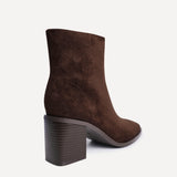 Orlando Brown Block Heeled Ankle Boots