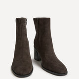 Orlando Grey Block Heeled Ankle Boots