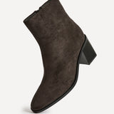 Orlando Grey Block Heeled Ankle Boots