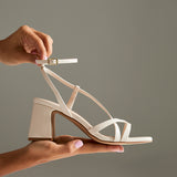 Oslo Nude Faux Leather Heeled Sandals