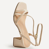 Oslo Nude Faux Leather Heeled Sandals