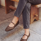 Outfit Brown Handwoven Mary Jane Flats