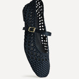 Outfit Navy Handwoven Mary Jane Flats