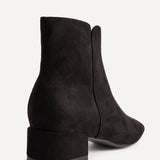 Outline Black Faux Suede Ankle Boots