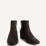 Outline Brown Faux Suede Ankle Boots