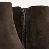 Outline Brown Faux Suede Ankle Boots