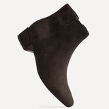 Outline Brown Faux Suede Ankle Boots