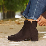 Outline Brown Faux Suede Ankle Boots
