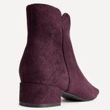 Outline Burgundy Faux Suede Ankle Boots