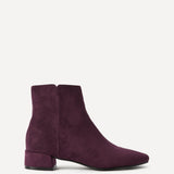 Outline Burgundy Faux Suede Ankle Boots