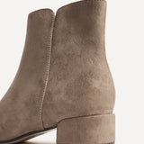 Outline Mocha Faux Suede Ankle Boots
