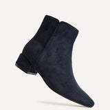 Outline Navy Faux Suede Ankle Boots